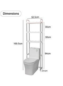 HEXAR HEXAR® 3 Tier Over the Toilet Rack, Stainless Steel 30kg Capacity Bathroom Shelf, Space Saving Bathroom Stand Organizer Over the Toilet Storage  - Image 2