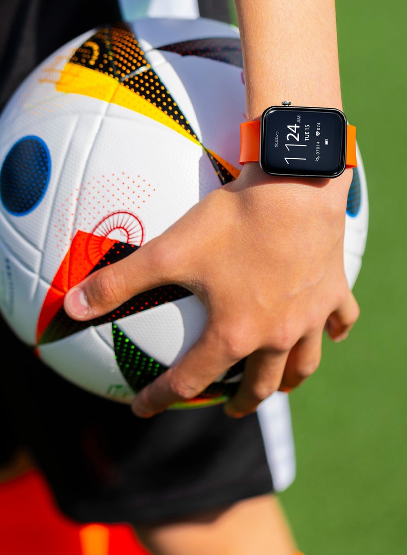 Tikkers Smart Series 13 Orange Silicone Strap Smart Watch - Image 2
