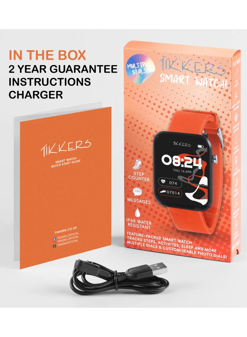Tikkers Tikkers Smart Series 13 Orange Silicone Strap Smart Watch