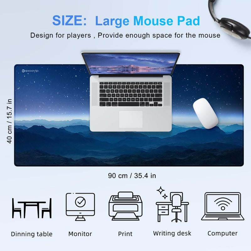 excovip Extended Gaming Mouse Pad Xxl,Anti-Skid Mousepad Large Keyboard Mouse Pad Desk Mat With Stitched Edges 900X400Mm 0139 - Image 4