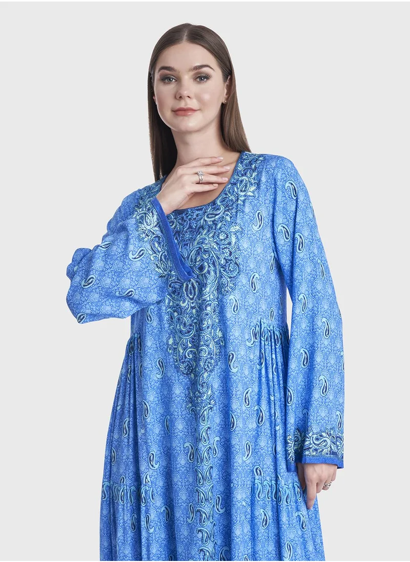 كشخة Decoritive Pattern Print Jalabiya