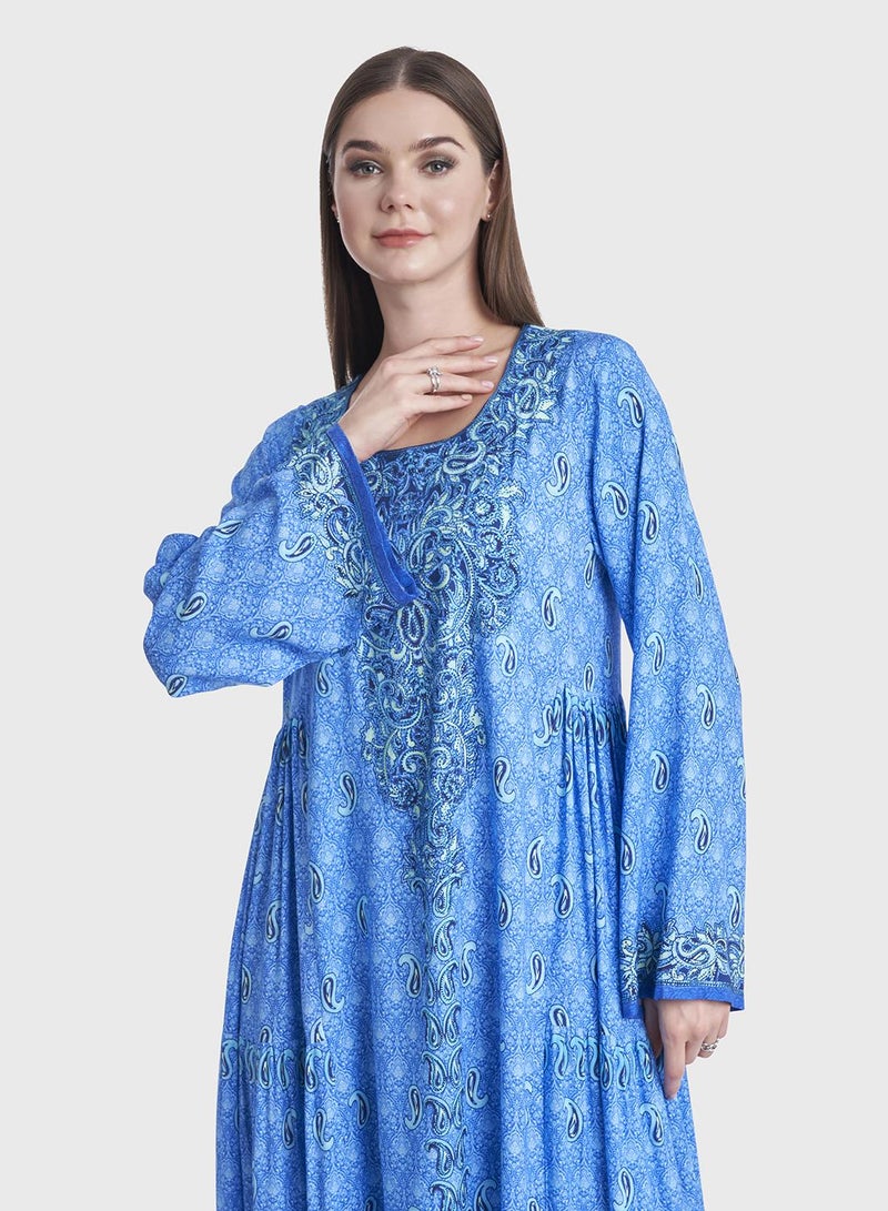 KASHKHA Decoritive Pattern Print Jalabiya - Image 1