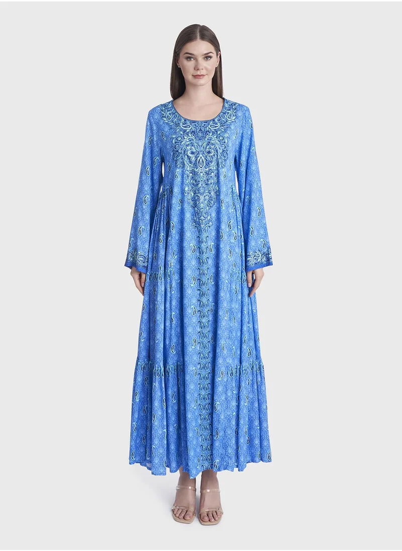 كشخة Decoritive Pattern Print Jalabiya