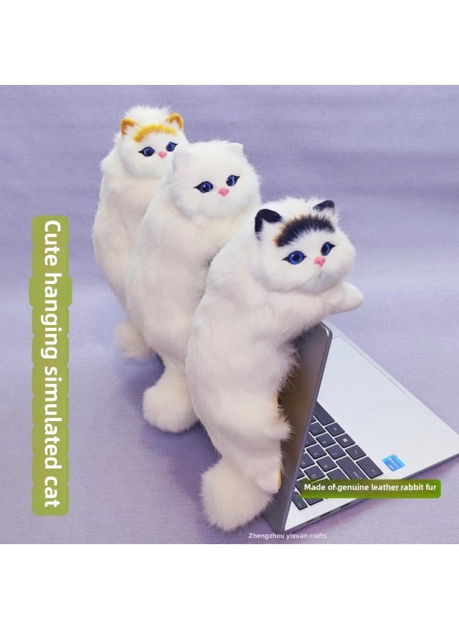 Simulation Cat Will Call Simulation Kitten Ornaments Animal Model Photography Props Home Decoration Ornaments Flower Basket Cat-Color:Squatting Cats Will Call Yellow-headed Cats