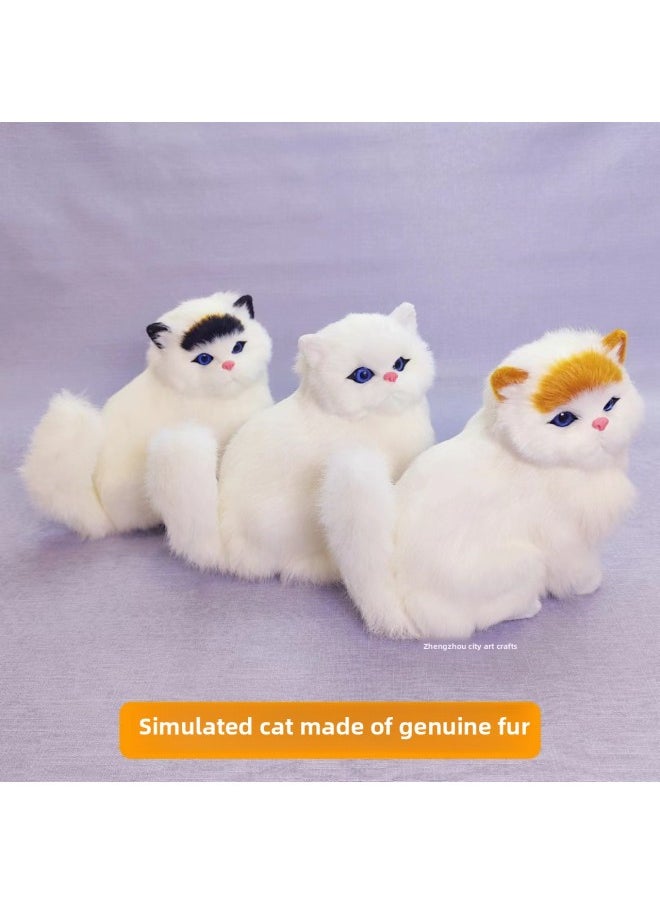 Simulation Cat Will Call Simulation Kitten Ornaments Animal Model Photography Props Home Decoration Ornaments Flower Basket Cat-Color:Squatting Cats Will Call Yellow-headed Cats