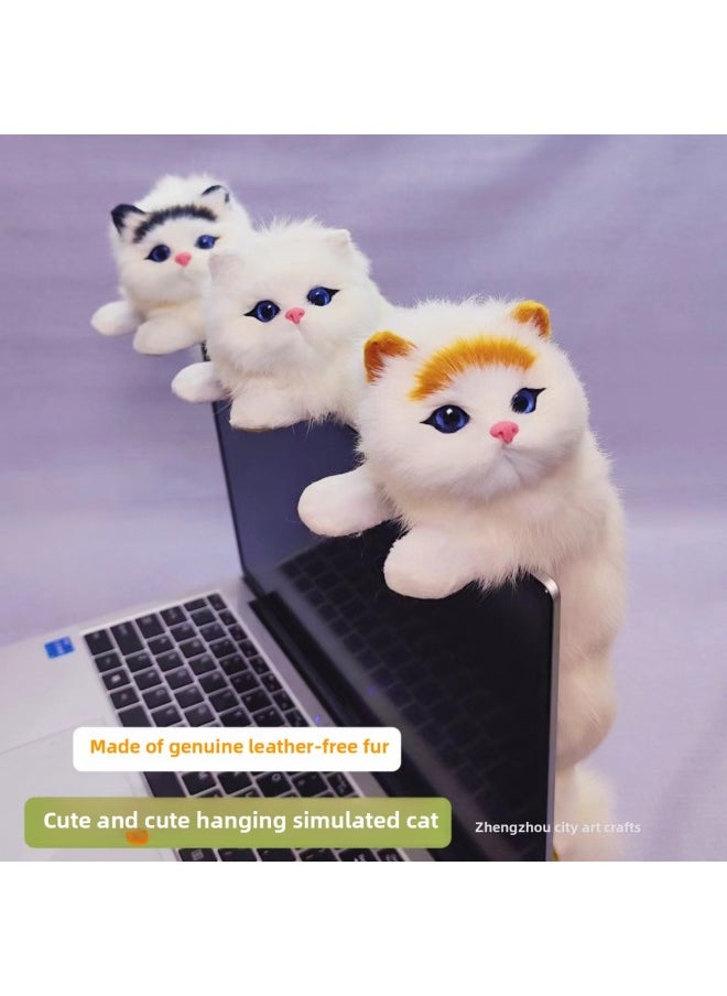 Simulation Cat Will Call Simulation Kitten Ornaments Animal Model Photography Props Home Decoration Ornaments Flower Basket Cat-Color:Squatting Cats Will Call Yellow-headed Cats