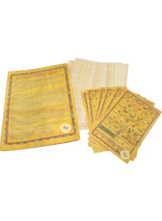 مجموعة 10 ورق بردي مصري مقاس 6 × 8 بوصة (15 × 20 سم) - أوراق البردي الأبجدية القديمة - ورق البردي للمشروع الفني وسجل القصاصات وتاريخ المدرسة - ورق تمرير مثالي للمساعدة التعليمية