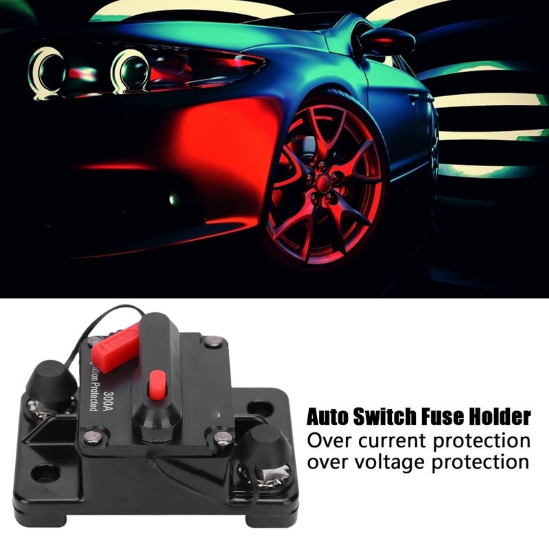 Auto Reset Circuit Breaker Holder, DC12-42V Automatic Switch with Copper Terminals, Over Current and Over Voltage Protection for Automotive Marine RV (300A) - Image 2