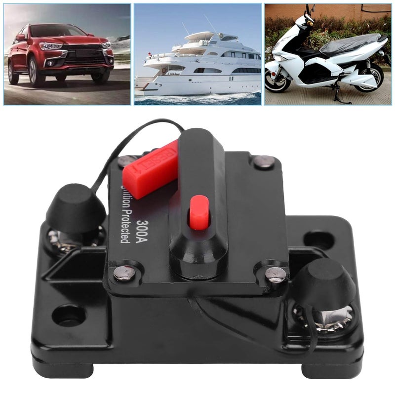 Auto Reset Circuit Breaker Holder, DC12-42V Automatic Switch with Copper Terminals, Over Current and Over Voltage Protection for Automotive Marine RV (300A) - Image 3