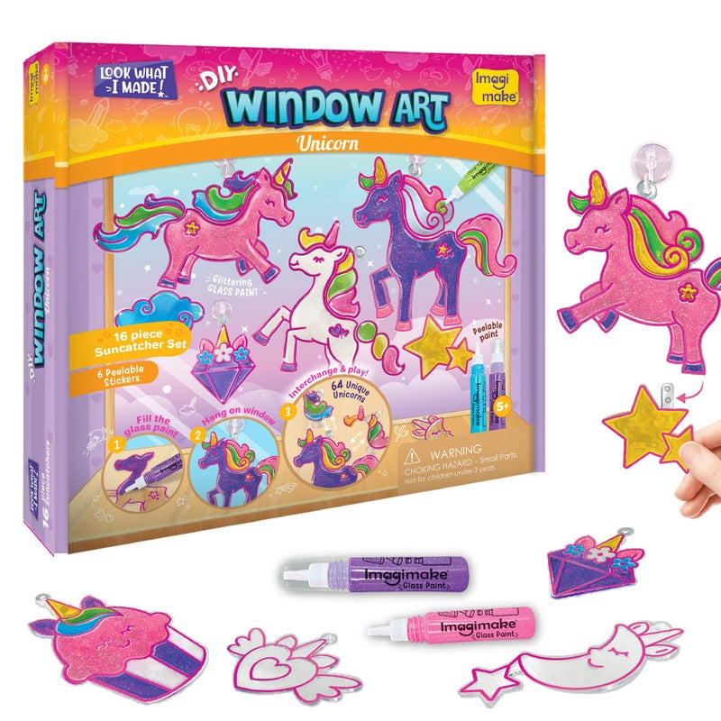Imagimake Window Art Unicorn Stained Glass Kit Unicorn Girls Toys Age 68 6 Year Old Girl Birthday Gift Art and Crafts for Girls 812 DIY Suncatcher Kit for 56789101112 Year Old Kids - Image 2