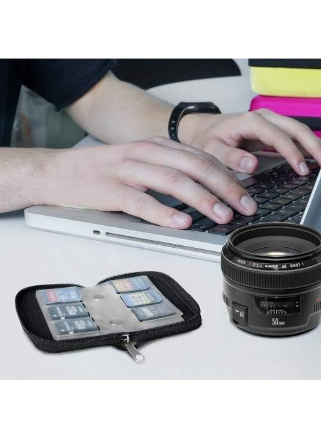 سوفام حقيبة بطاقة الذاكرة -تضم ما يصل إلى 22x و SDHC و SD الصغيرة و 4X حامل -مع 22 فتحة للتخزين والنقل (أسود) - Image 2