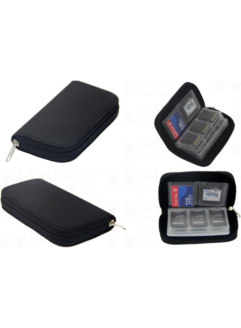 سوفام حقيبة بطاقة الذاكرة -تضم ما يصل إلى 22x و SDHC و SD الصغيرة و 4X حامل -مع 22 فتحة للتخزين والنقل (أسود) - Image 4