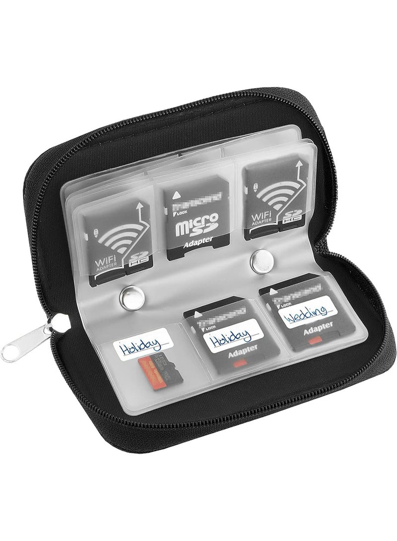 سوفام حقيبة بطاقة الذاكرة -تضم ما يصل إلى 22x و SDHC و SD الصغيرة و 4X حامل -مع 22 فتحة للتخزين والنقل (أسود) - Image 3