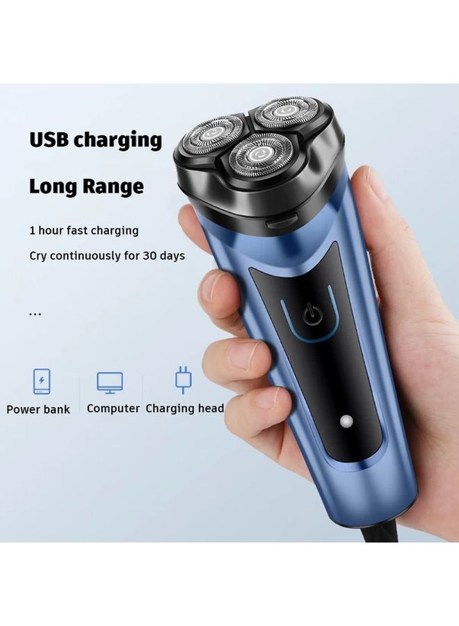 BALASHOV Mens Electric Shaver Black 3D Floating Heads USB C Fast Charging 60min Runtime Lightweight Rotary Razor - Image 3