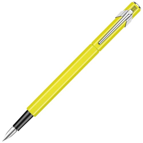 Caran d'Ache Caran dAche Medium Fountain Pen Medium Point 849 0840470 Fluorescent Yellow Dual Use Genuine Imported - Image 1