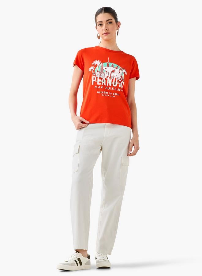 SP Characters T-shirt with Peanuts UAE National Day Print Cotton - Image 2