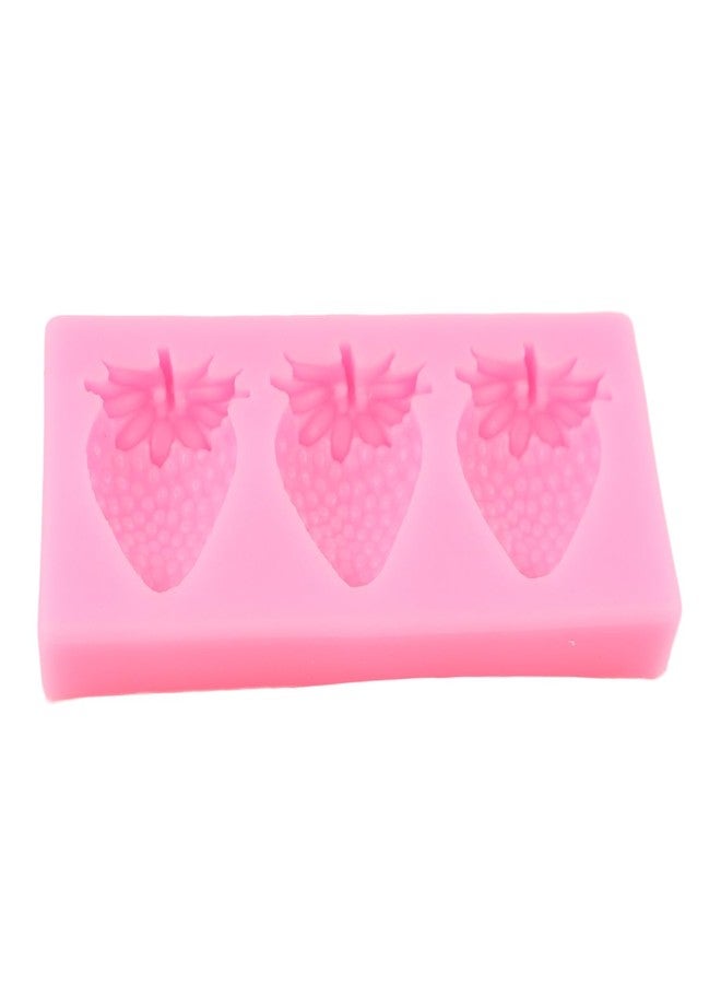 QDMOLDS قوالب فوندان الفراولة، قوالب سيليكون صغيرة لتزيين الكيك بالشوكولاتة والفواكه، مناسبة لتزيين الكب كيك، والحلوى، والطين البوليمري، ومعجون الصمغ. - Image 3