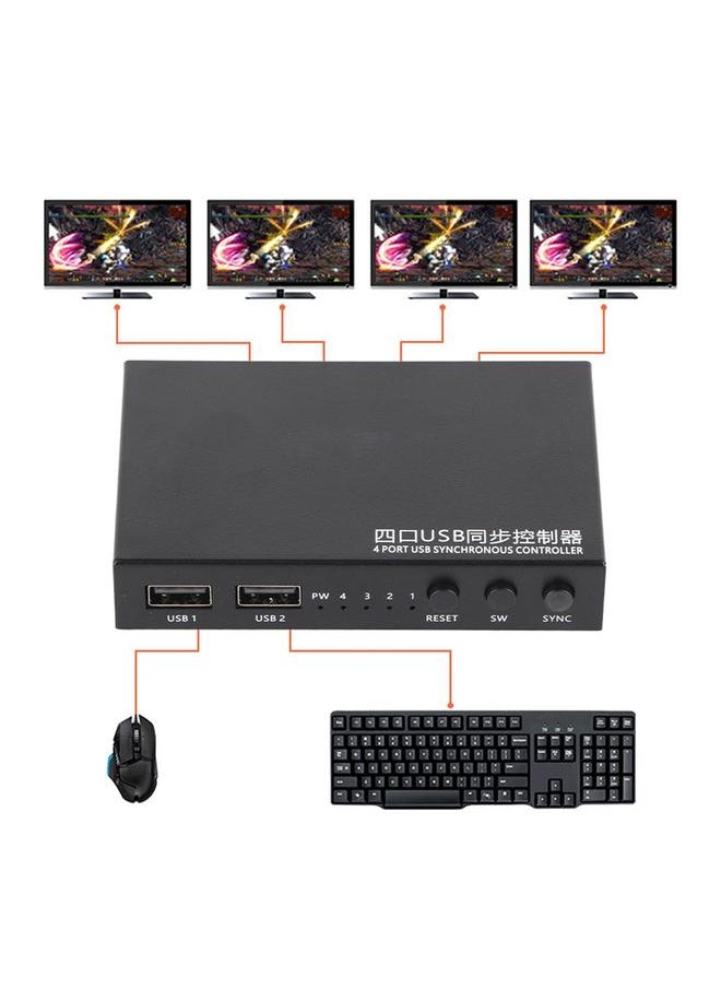 Aimos 1‑for‑4 4 Ports USB Keyboard Mouse Synchronizer Controller KVM Switcher Splitter - pzsku/ZDC8A646A747B0E744EE6Z/45/_/1726480387/57114008-73fc-4402-b415-d7fd37f4a404