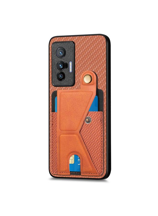 إيروريكس جراب هاتف vivo X70 مصنوع من ألياف الكربون ومحفظة قابلة للطي وحامل بطاقة على شكل حرف K - Image 2