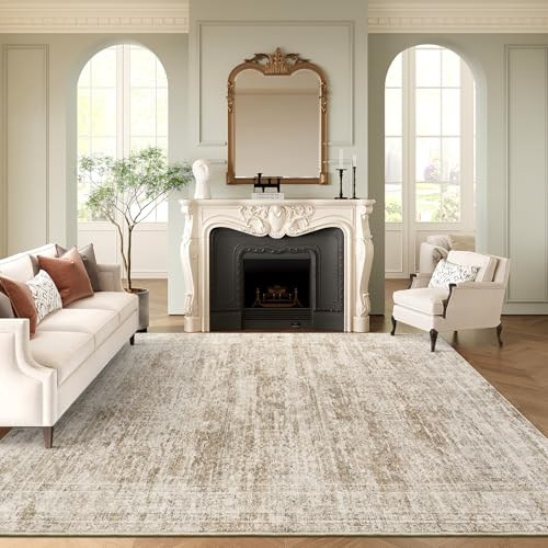Soalmost 6x9 Area Rug for Living Room Washable 6x9 Rug Non-Slip Modern Rugs for Bedroom Dining Room Ultra-Thin Indoor Brown Rug - Image 1