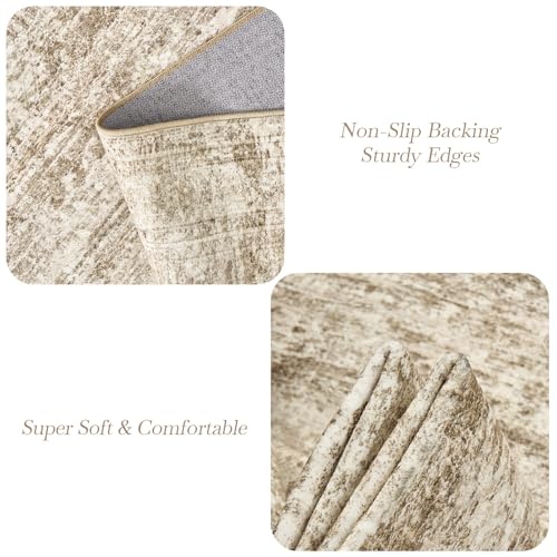 Soalmost 6x9 Area Rug for Living Room Washable 6x9 Rug Non-Slip Modern Rugs for Bedroom Dining Room Ultra-Thin Indoor Brown Rug - Image 5