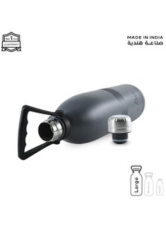 Atlasware Water Bottle with a Capacity of 2000 ml, Stainless Steel Water Bottle that keeps Cold for 130 Hours and Keeps Heat for 52 Hours, Dark Gray  - Image 5