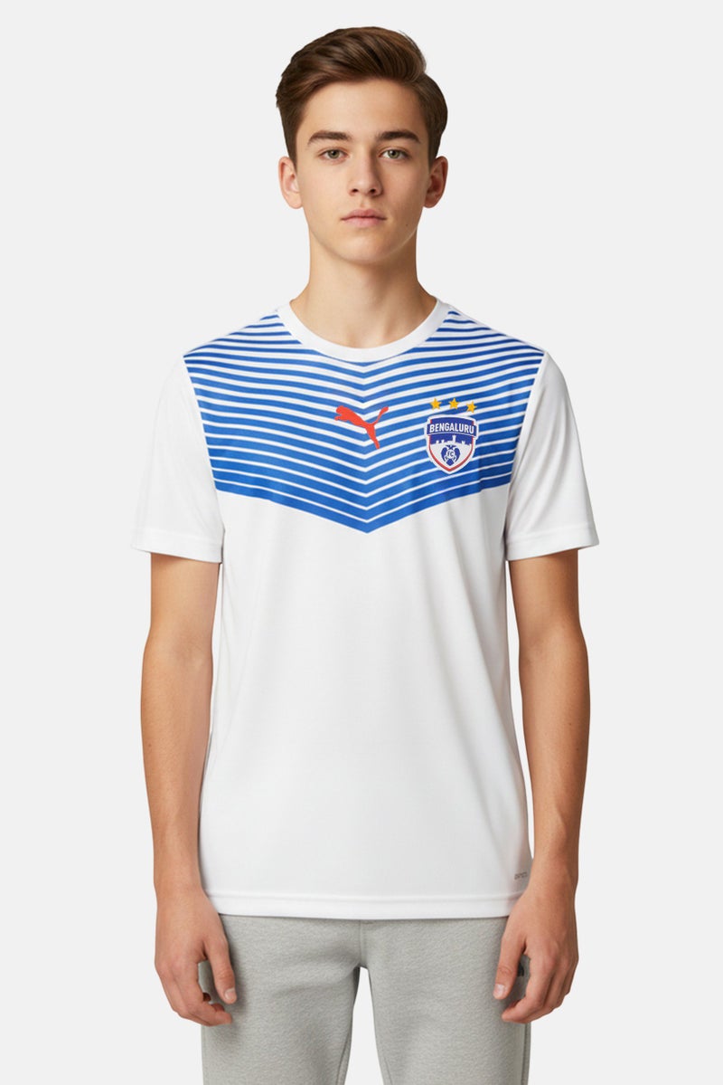 PUMA Kids Boy Bengalure FC Away Kit Football Jersey, White - Image 1