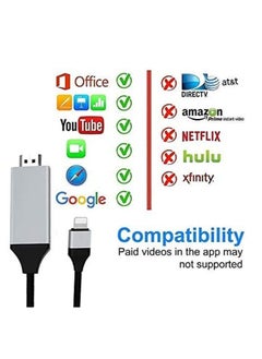 NTECH HDMI Adapter HDTV Cable Adapter Compatible with for iPhone iPad iPod 1080P Digital AV Sync Screen Connector on HD TV Monitor Projector NO Need Power Supply - pzsku/ZDC8AB8A4AA7E754BC792Z/45/_/1696950243/3484b555-e3cc-440e-aa37-c4fae008d08a