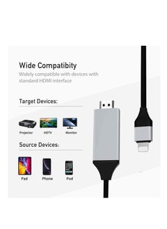 NTECH HDMI Adapter HDTV Cable Adapter Compatible with for iPhone iPad iPod 1080P Digital AV Sync Screen Connector on HD TV Monitor Projector NO Need Power Supply - pzsku/ZDC8AB8A4AA7E754BC792Z/45/_/1696950243/596ece10-5a41-4100-b510-35d2c14e5465