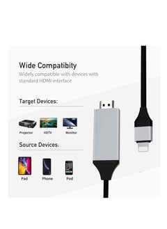 Ntech NTECH HDMI Adapter HDTV Cable Adapter Compatible with for iPhone iPad iPod 1080P Digital AV Sync Screen Connector on HD TV Monitor Projector NO Need Power Supply  - Image 3