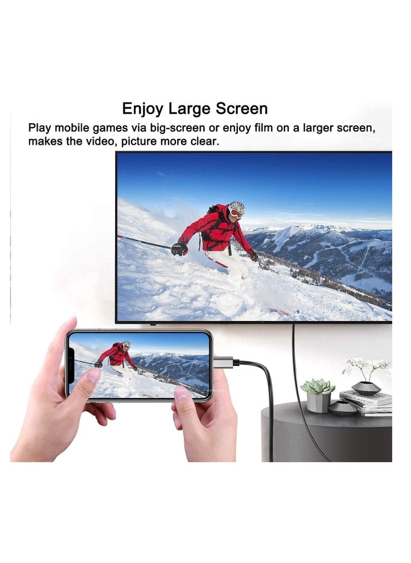 Ntech NTECH HDMI Adapter HDTV Cable Adapter Compatible with for iPhone iPad iPod 1080P Digital AV Sync Screen Connector on HD TV Monitor Projector NO Need Power Supply  - Image 2