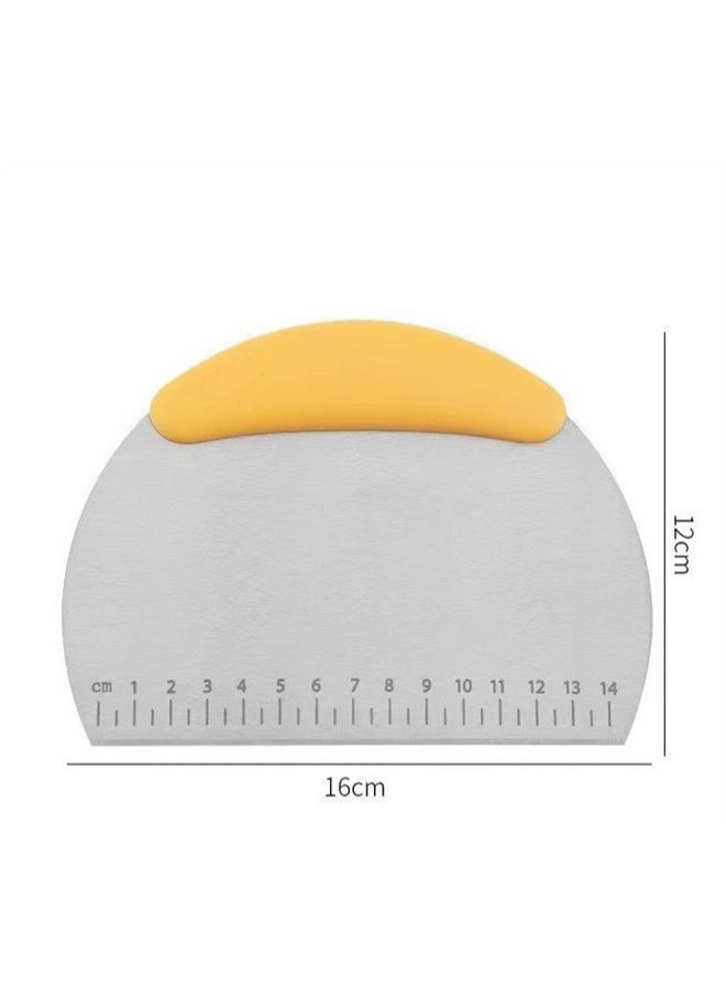 HOMESTAR Dough Pastry Bench Cutter Scraper, Stainless Steel Pizza Cutter for Kitchen, Baking Dishwasher Safe, Anti-Wear Laser-Engraved Measuring - Image 5