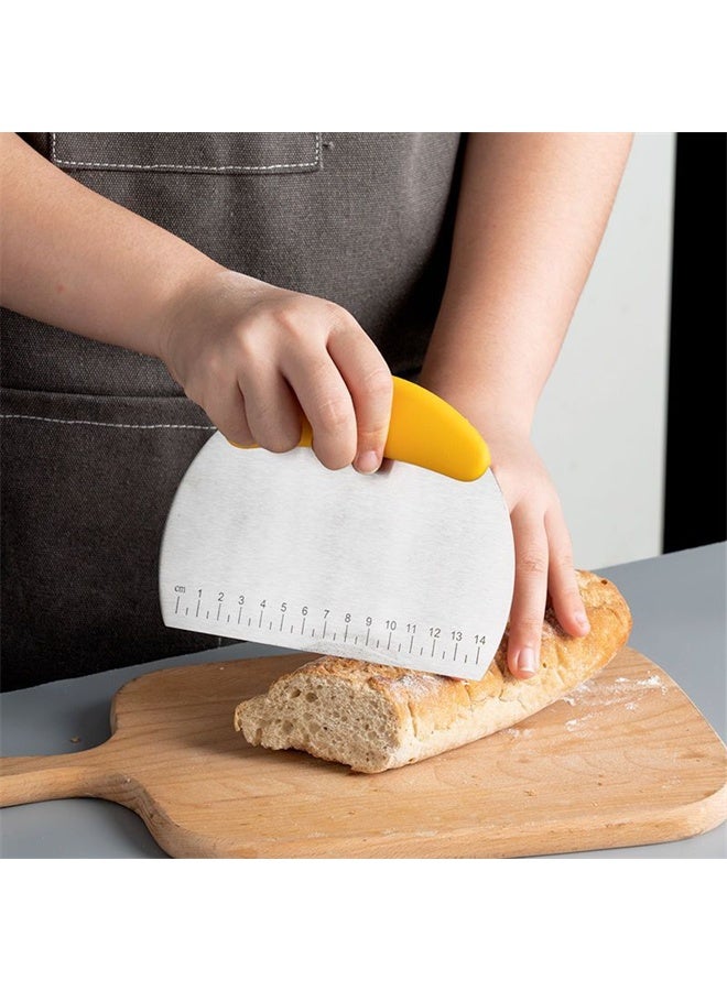 HOMESTAR Dough Pastry Bench Cutter Scraper, Stainless Steel Pizza Cutter for Kitchen, Baking Dishwasher Safe, Anti-Wear Laser-Engraved Measuring - Image 2