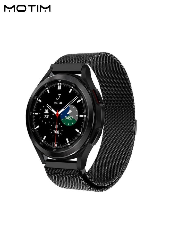 Motim Classic Metal Milanese Magnetic Loop Strap for Samsung Galaxy Watch 7/6/5/4 20mm, Samsung Watch 7/6/5/4 Band Galaxy Watch 5 Pro,Galaxy Watch 6/5/4 40mm 44mm for Women Men  - Image 2