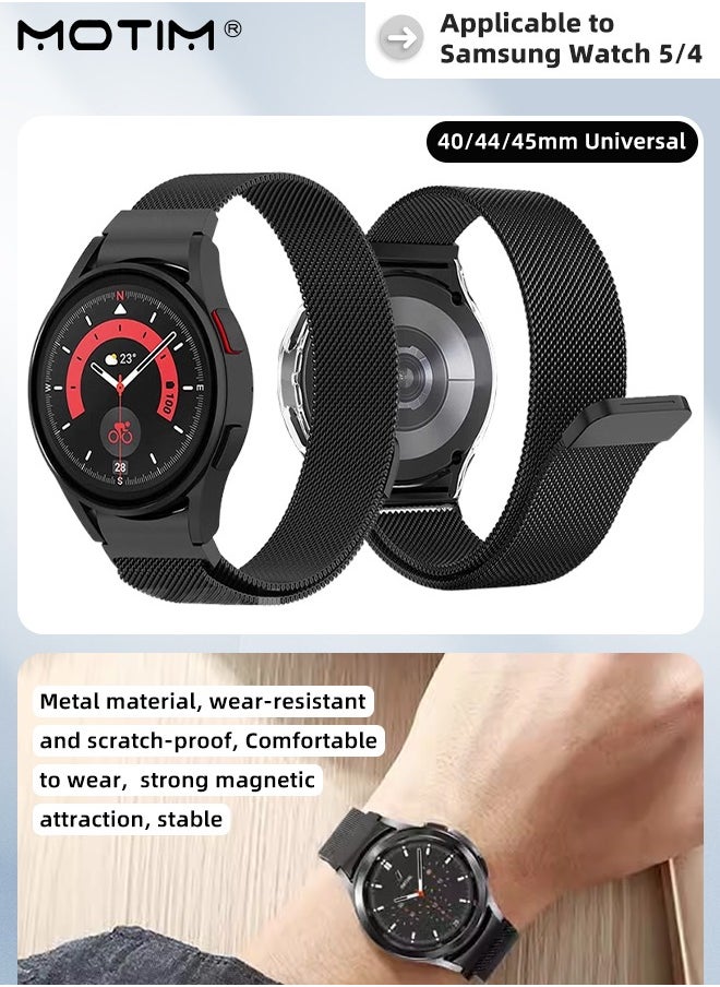 Motim Classic Metal Milanese Magnetic Loop Strap for Samsung Galaxy Watch 7/6/5/4 20mm, Samsung Watch 7/6/5/4 Band Galaxy Watch 5 Pro,Galaxy Watch 6/5/4 40mm 44mm for Women Men  - Image 3
