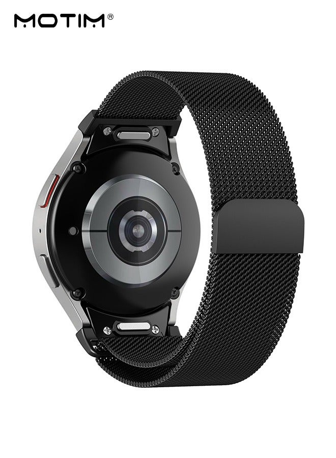 Motim Milanese Samsung Galaxy Watch Strap for Samsung Galaxy Watch 7/6/6 Classic/5/5 Pro/4/Active / Active 2 20mm, Magnetic Replacement Wristband Samsung Galaxy Watch 6/5/4 40mm 44mm for Women Men