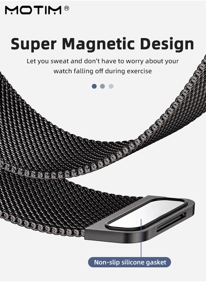 Motim Classic Metal Milanese Magnetic Loop Strap for Samsung Galaxy Watch 7/6/5/4 20mm, Samsung Watch 7/6/5/4 Band Galaxy Watch 5 Pro,Galaxy Watch 6/5/4 40mm 44mm for Women Men  - Image 4