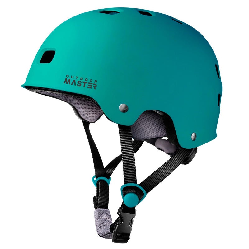 OutdoorMaster Skateboard Cycling Helmet Two Removable Liners Ventilation MultiSport Scooter Roller Skate Inline Skating for Kids Youth Adults M Sea Green