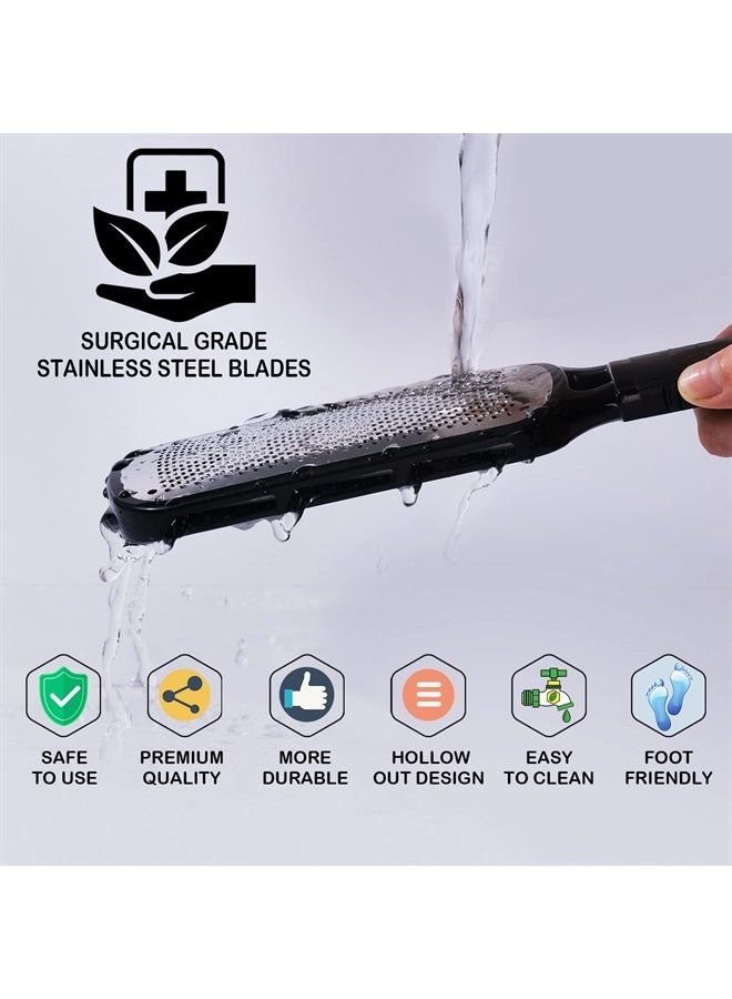 Antonki Foot File Callus Remover for Feet, Double Sided Foot Scrubber for Dead Skin Remover, Foot Rasp Pedicure Tool to Remove Hard Skin, Callus, Plantar Wart, Corn - Skin-Friendly Stainless Steel Foot File - Image 3
