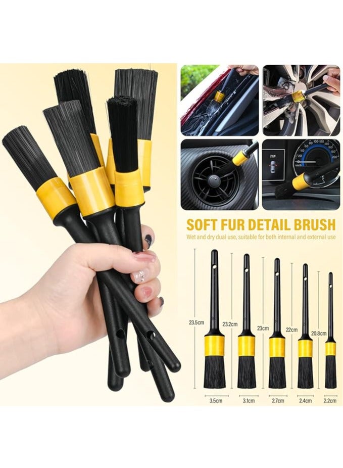 عام مجموعة تنظيف سيارة – مجموعة العناية بالسيارة 20 قطعة، مناسبة للاستخدام الداخلي والخارجي، تشمل فرشاة، إسفنج تلميع، هلام تنظيف وغيرها – بما في ذلك حقيبة حمل عملية - Image 2