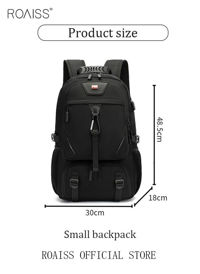 roaiss - Unisex Independent Shoes Compartment Hiking Backpack 50L Large Capacity Expandable Luggage Bag with USB Port Wet and Dry Separation Shoe Compartmen for Sports Travel Outdoor Business Trip Work Black - Image 1