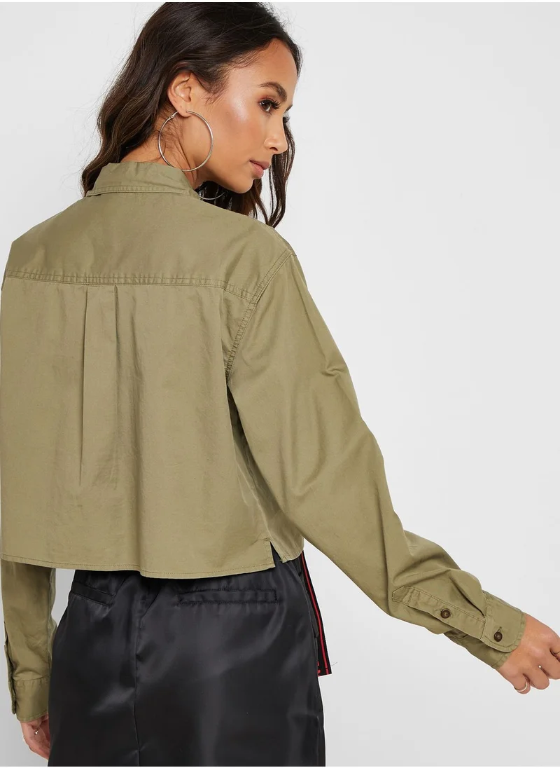 FOREVER 21 Button Down Cropped Shirt
