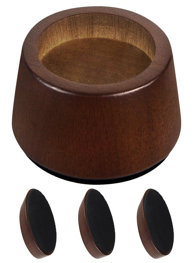 OneDream Wooden Furniture Risers Blocks - 1 inch Set of 4 Bed Risers, Heavy Duty Solid Wood Round Risers, Sofa Riser with Non-Slip Pad, Create Storage Space and Easy Cleaning for The Sweeper - Image 1
