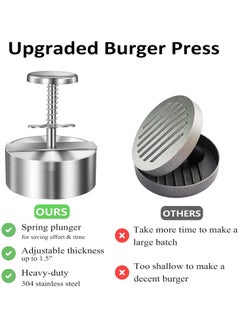 Oasisgalore Adjustable Burger Press Hamburger Patty Maker Press Mold for Beef Meat Homemade Burgers  - Image 2