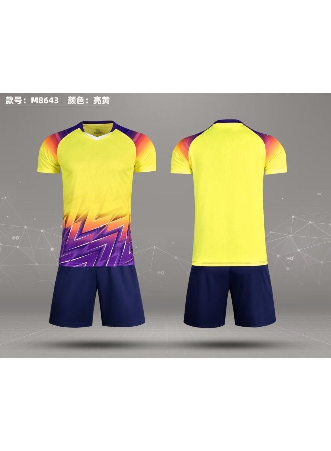Yellow Gaupin New Football Uniform Suit Children's Adult Short Sleeve Competition Training Uniform Student Sports Jersey Printing