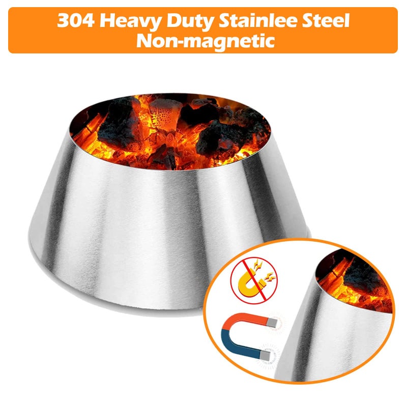 GRISUN BBQ Whirlpool for Weber 22 inch Kettle and Smokey Mountain 22, BBQ Kettle Grill Accessories for Big Green Egg, Kamado Joe, Stainless Steel Charcoal Grill Accessory for Weber - Image 4