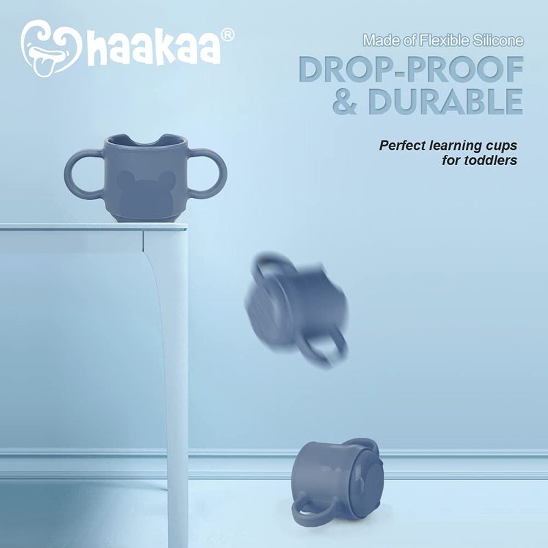 haakaa Silicone Toddler Cups, BPA Free Drop-Proof Training Cups for Baby 6 Months+, 5 Ounce (Bluestone) - Image 5