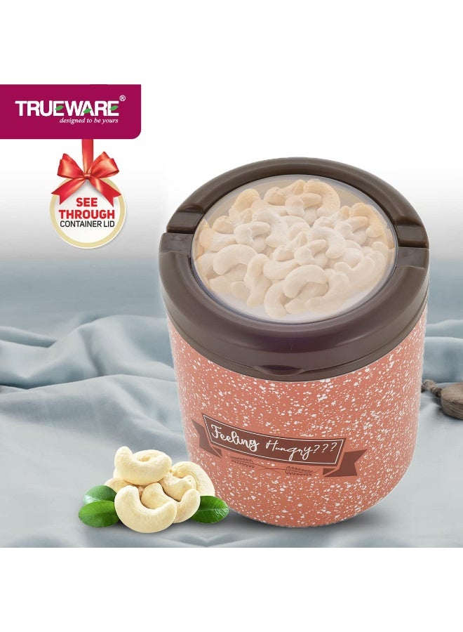 Trueware Brown Orchid Multi-Purpose Plastic Container Set of 2, 750 ML Each, Airtight, BPA Free, Food Grade, Kitchen Storage - Image 4