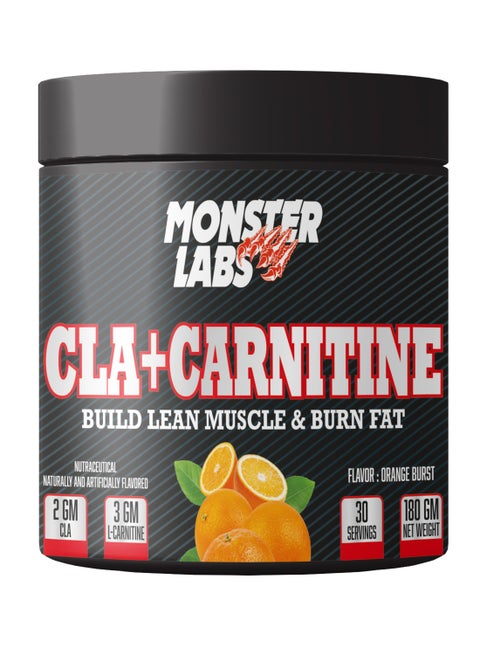 MONSTER LABS Monster Labs CLA+Carnitine 180g 30 Servings - Fat-Burning &  Weight Loss Supplement, Orange Burst | Best Price Kuwait