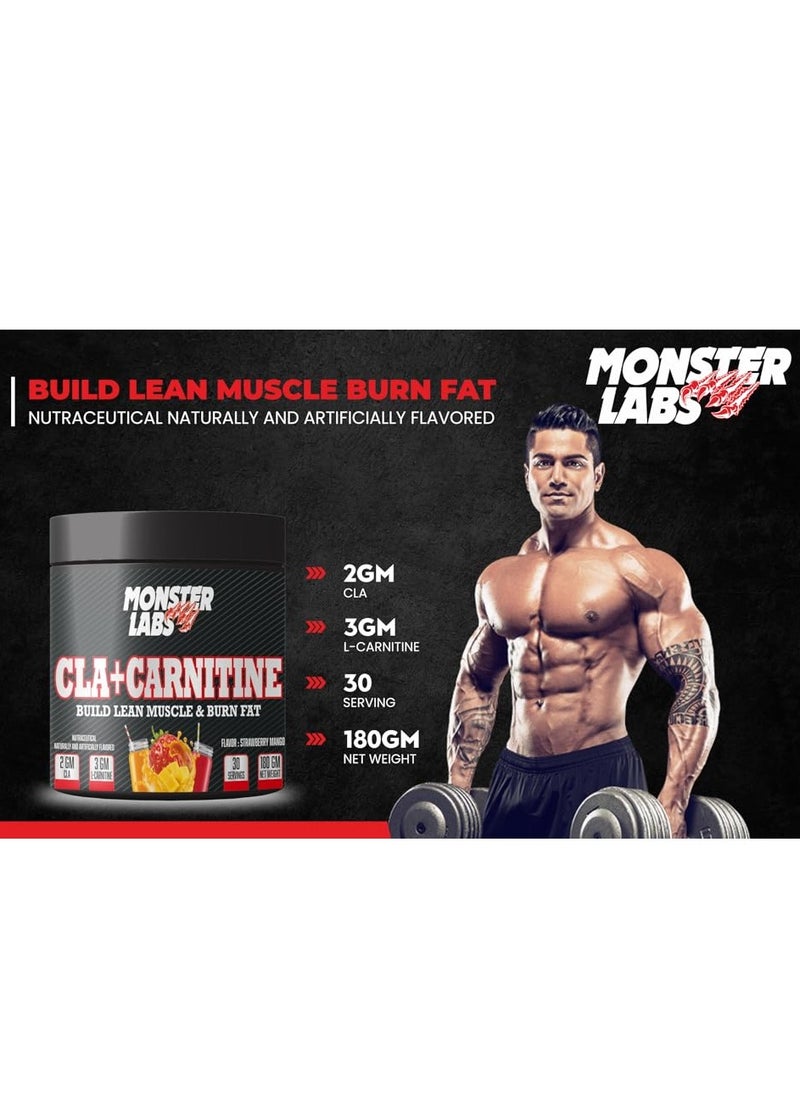 MONSTER LABS Monster Labs CLA+Carnitine 180g 30 Servings - Fat-Burning & Weight Loss Supplement, Orange Burst  - Image 4